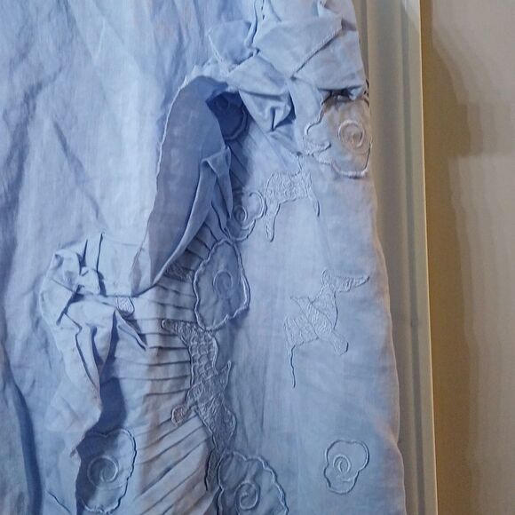 Night Studio Linen vintage ight lilac button down jacket and skirt set  Sz 20 - Picture 9 of 11